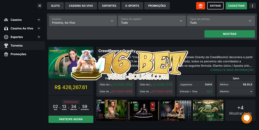 16 bet Bônus