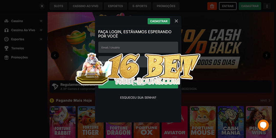 16 bet login