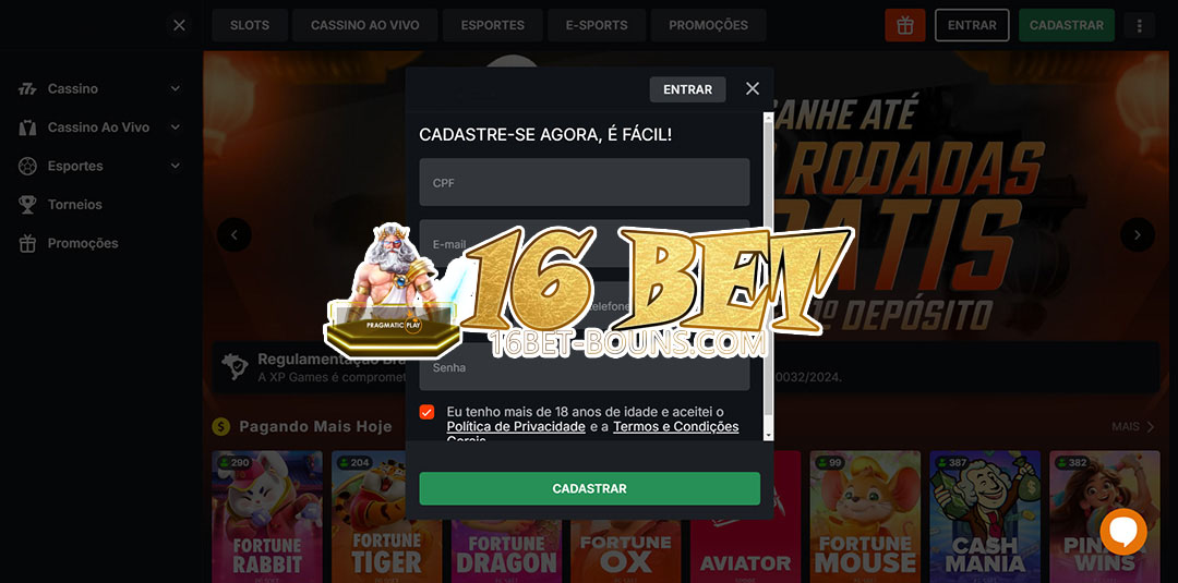 16 bet registrar